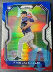 2021 Panini Prizm Red White & Blue Prizm #91 Ryan Castellani RC ROCKIES